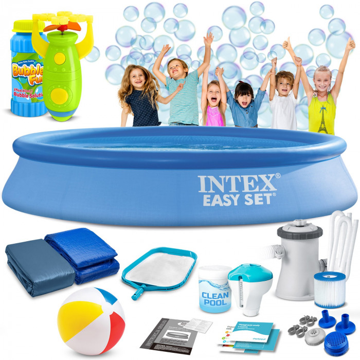 Expandable garden pool 305 x 61 cm 16in1 INTEX 28118 + bubble machine FREE.