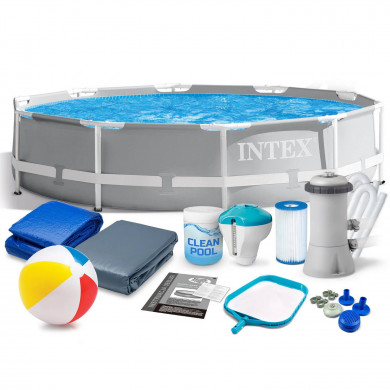 Round garden metal frame pool 366x76, 16in1 INTEX 26712