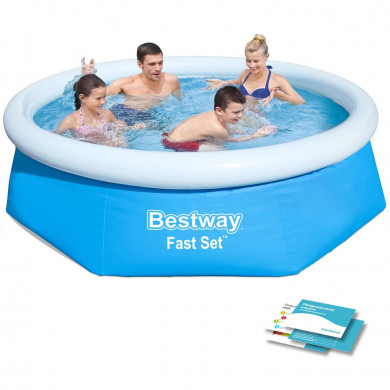 Round Inflatable Swimming Pool Above Ground Garden 244 x 61 cm Bestway 57448