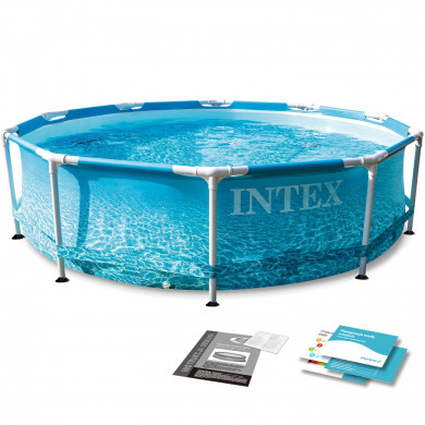 Round metal frame garden pool 305 x 76 cm, 5in1 INTEX 28206