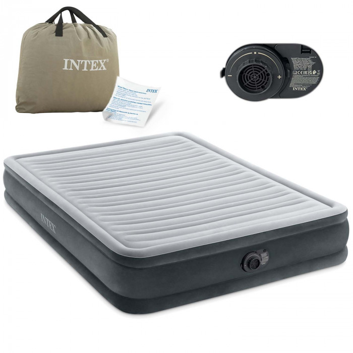 Inflatable mattress 203x152x33 with built-in electric pump INTEX 67770ND.