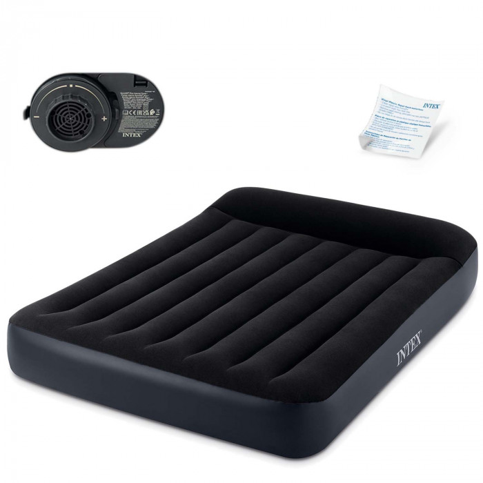 Inflatable mattress with built-in pump two-person INTEX 64148.