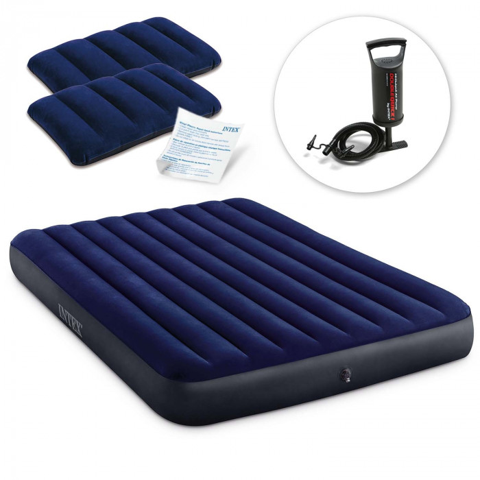 Inflatable mattress with piston pump and two pillows INTEX 64765