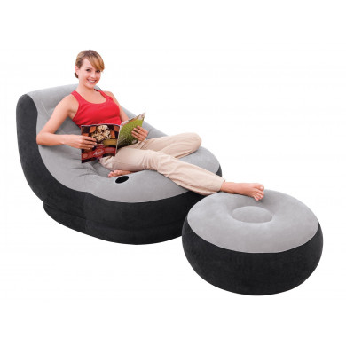Inflatable chair + footrest 130 x 99 x 76 cm INTEX 68564