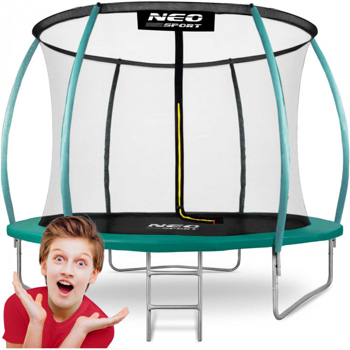 Garden trampoline 8ft/252cm with net, profiled posts and ladder Neo-Sport