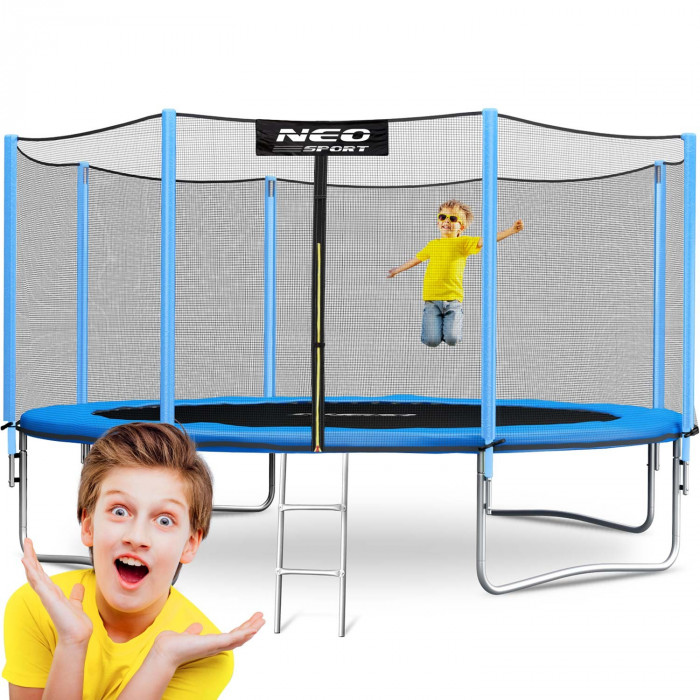 Garden trampoline 14ft/435cm with outdoor net and ladder