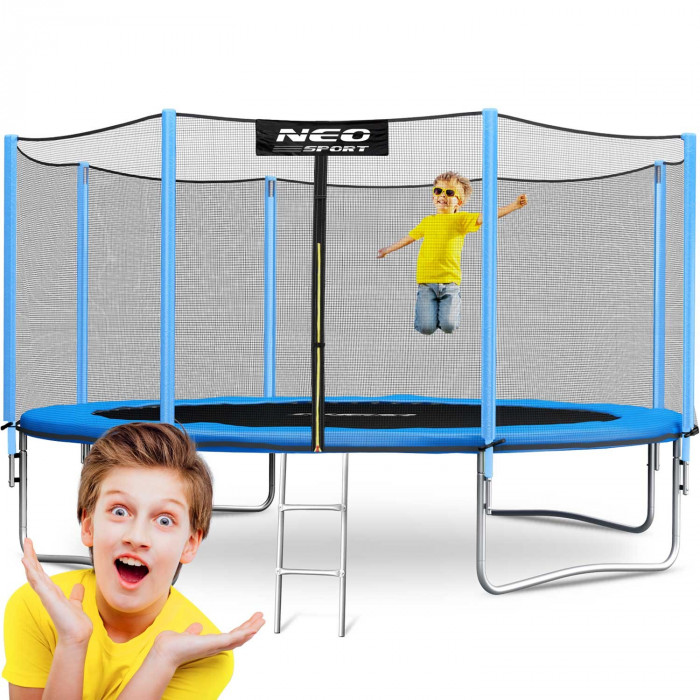 Garden trampoline 12ft/374cm with outdoor net and ladder