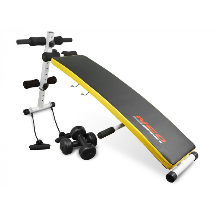 Inclined bench for exercise with expanders and dumbbells Neo-Sport NS-07