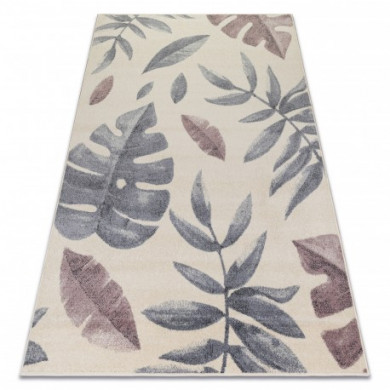 Carpet HEOS 78428 cream / pink LEAVES MONSTERA