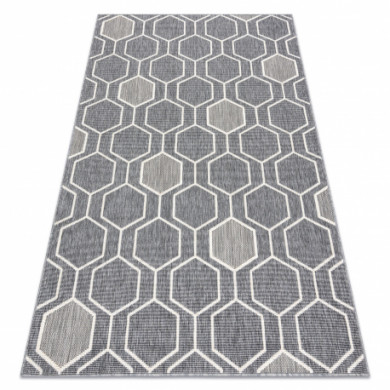 Carpet SPRING 20404332 Hexagon sisal, looped - grey