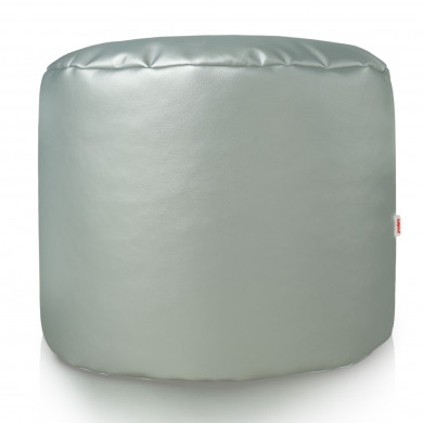 Pouf roller silver pu leather