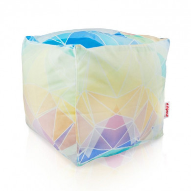 Pouf square abstract pastel