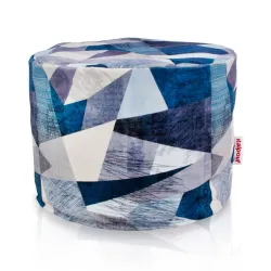 Round Cylinder Pouffe - Premium Printed Fabric