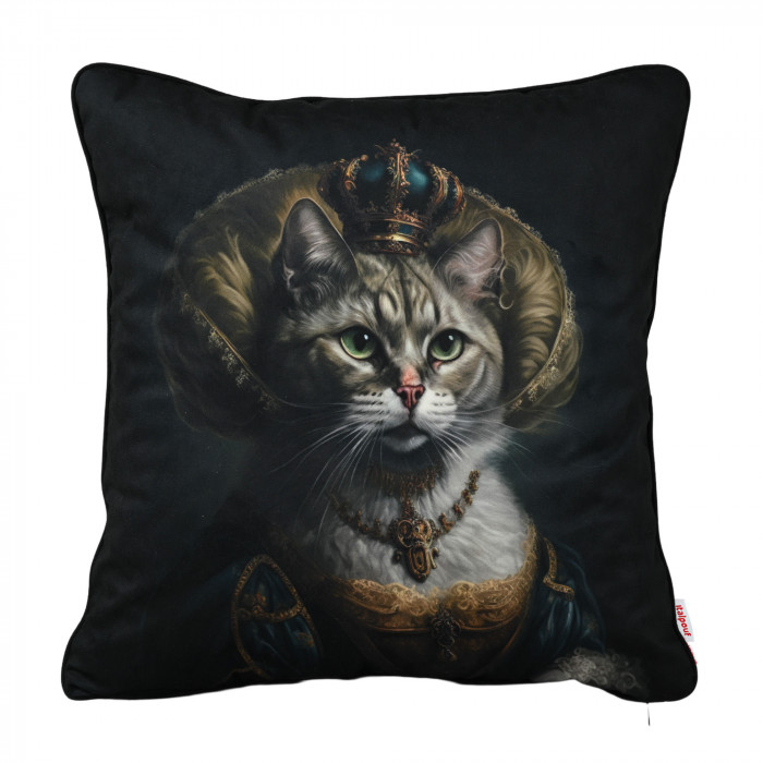 Cat in the Crown Decorative Pillow