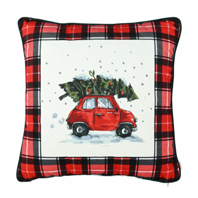 Christmas Car 2 Decorative Pillow.