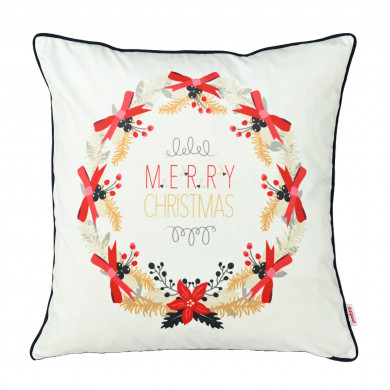 Christmas Garland Merry Christmas Decorative Pillow.