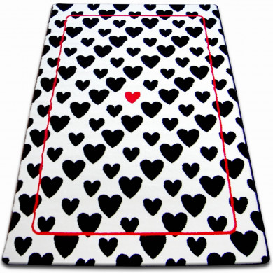 Carpet SKETCH - F755 cream/black - hearts
