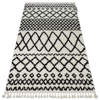 Carpet BERBER SAFI N9040 white / black Fringe Berber Moroccan shaggy