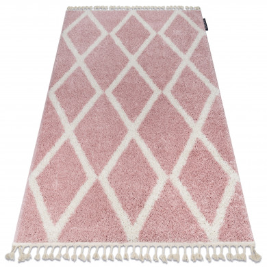 Carpet BERBER TROIK A0010 pink / white Fringe Berber Moroccan shaggy