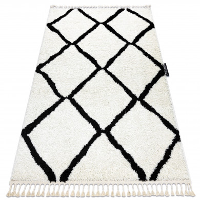 Carpet BERBER CROSS white Fringe Berber Moroccan shaggy