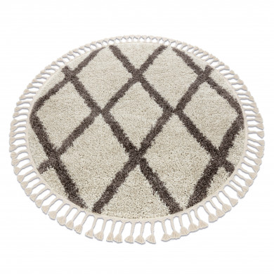 Carpet BERBER TROIK circle cream Fringe Berber Moroccan shaggy