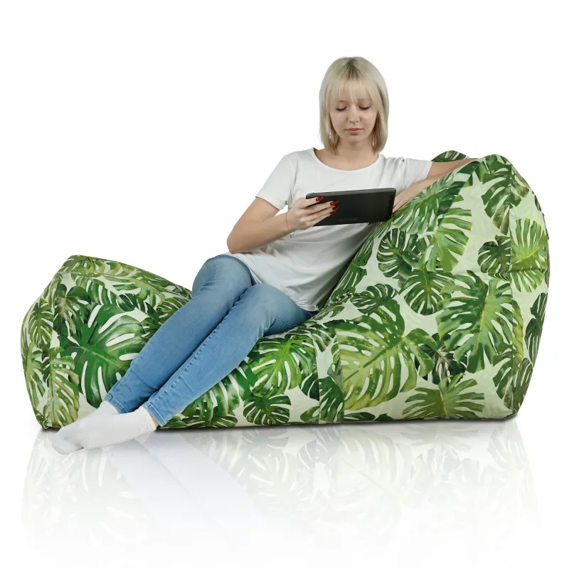 Comfortable bean bag chair with a soft texture for outdoor lounging