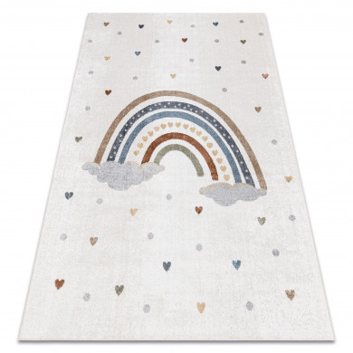 Carpet BONO 724 RAINBOW HEART cream / light gray