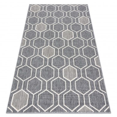 Carpet SPRING 20404332 Hexagon sisal, looped - grey