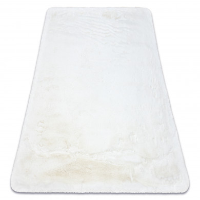 Modern washing carpet TEDDY shaggy, plush, very thick anti-slip ivory