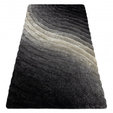 Modern shaggy carpet FLIM 006-B1 Waves - structural grey