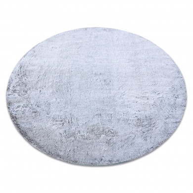 Modern washing carpet LAPIN circle shaggy, anti-slip grey / ivory