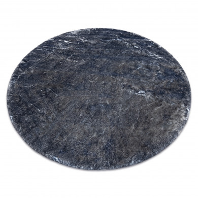 Modern washing carpet LAPIN circle shaggy anti-slip ivory / black