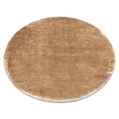 Modern washing carpet LAPIN circle shaggy anti-slip ivory / brown