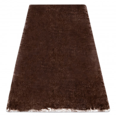 Modern washing carpet LAPIN shaggy, anti-slip ivory / chocolate