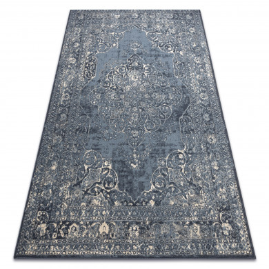 Carpet Wool NAIN Rosette vintage 7599/50911 navy / beige 