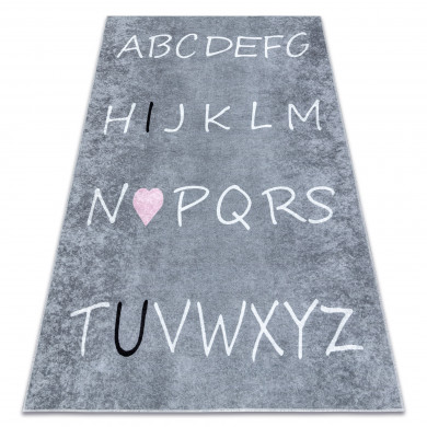 JUNIOR 52106.801 washing carpet Alphabet for children anti-slip - grey