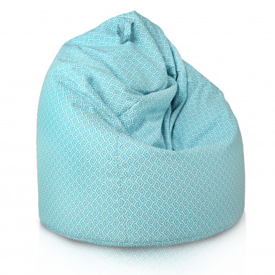 White and blue Meander Beanbag