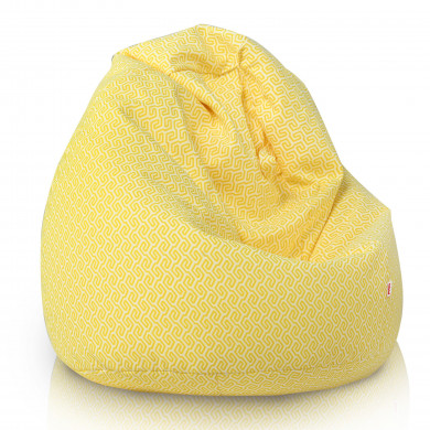 White and Yellow Meander Beanbag