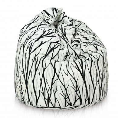 Black Branches Winter Forest bean bag
