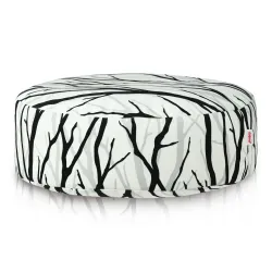 Round Footstool Pouffe - Premium Printed Fabric