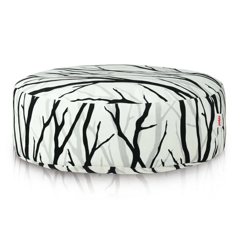 Round Footstool Pouffe - Premium Printed Fabric – view 12