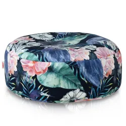 Round Footstool Pouffe - Premium Printed Fabric