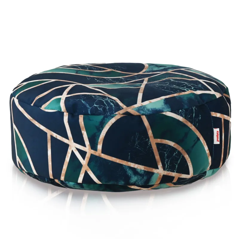 Round Footstool Pouffe - Premium Printed Fabric – view 21