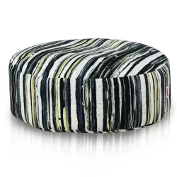 Round Footstool Pouffe - Premium Printed Fabric