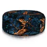 Navy Orange Tropical Leaves