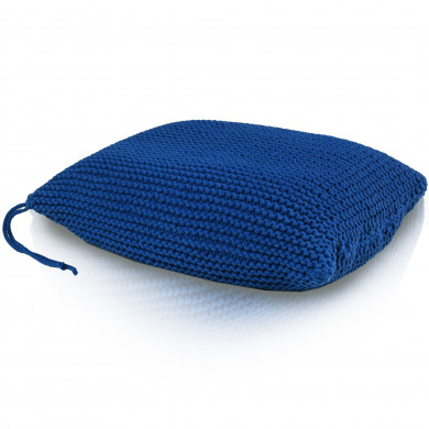 PillowKnit Handmade Navy – rectangular knitted cushion made of cotton cord