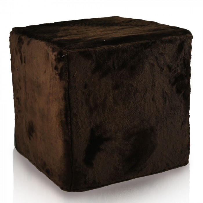 Bouclé Cube Forest Green pouffe