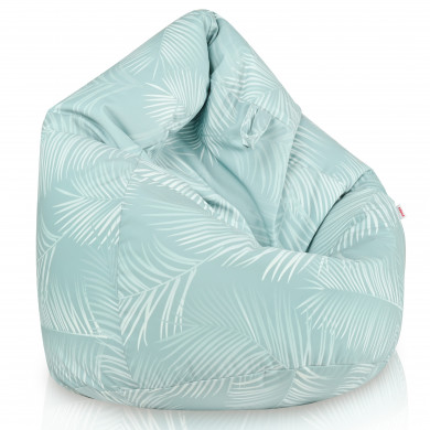 Palmy Mint Beanbag for Children – Soft beanbag Chair with Tropical Leaf Pattern, Pastel Mint