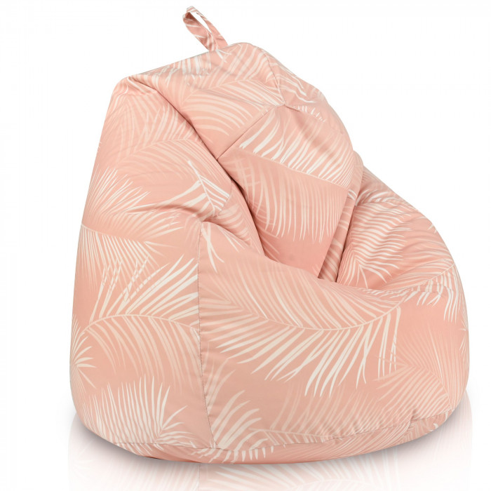Palmy Mint Beanbag for Children – Soft beanbag Chair with Tropical Leaf Pattern, Pastel Mint