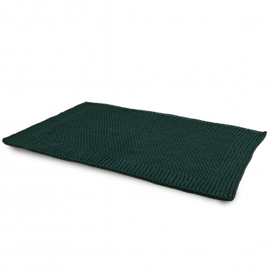 Forest Calm hand-knitted cotton rug – rectangular 113x74 cm